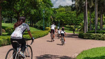 A wide path for walking, jogging and cycling confines the perimeters of the lake, offering a refreshing route meandering through the landscape.